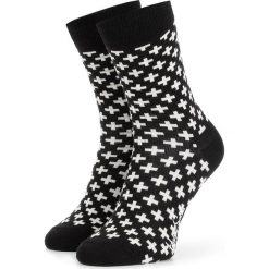 Skarpety Wysokie Unisex HAPPY SOCKS - PLU01-9000 Czarny Kolorowy. Czarne skarpetki damskie Happy Socks, bez wzorów, z bawełny. Za 39.90 zł.