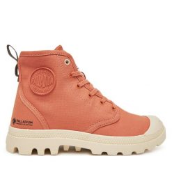 Trapery Palladium. Brązowe trapery damskie Palladium, bez zapięcia. Za 349.99 zł.