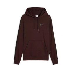 Kurtka z kapturem z haftowanym odznaką Puma. Brązowe kurtki męskie Puma, xl, z aplikacjami, z dżerseju, z kapturem. Za 265.50 zł.