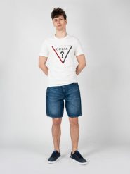 Guess Szorty "Rodeo" | M3GD27D4Z41 | Mężczyzna | Niebieski. Niebieskie szorty męskie Guess, z aplikacjami, z bawełny, klasyczne. W wyprzedaży za 249.00 zł.