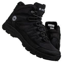 Buty męskie trekkingowe HI-TEC SELVEN MID. Czarne trekkingi męskie Hi-tec, z materiału, przed kolano, bez zapięcia. Za 243.87 zł.