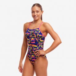 Strój do pływania menstruacyjny FUNKITA Spike Me - Swim Secure Single Strap. Brązowe stroje kąpielowe damskie Funkita, l, bez wzorów, z elastanu. Za 249.00 zł.