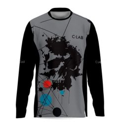 Koszulka MTB Enduro z długim rękawem Skeletor. Czarne bluzy męskie C-LAB, bez wzorów, z tkaniny, sportowe, bez ramiączek, bez kaptura. Za 329.17 zł.