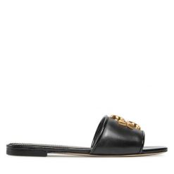 Klapki Tory Burch. Czarne klapki damskie Tory Burch, bez wzorów, bez obcasa, bez zapięcia. Za 979.99 zł.