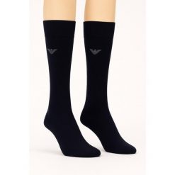 Skarpety podkolanówki Emporio Armani 2-Pack. Niebieskie skarpety męskie Emporio Armani Connected, bez wzorów. Za 69.00 zł.
