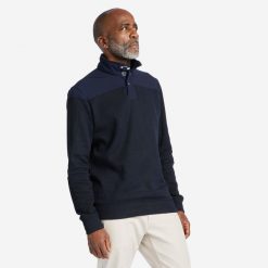 Sweter Marynarski Sailing 100 Męski. Niebieskie swetry męskie TRIBORD, l, bez wzorów, z dzianiny, klasyczne, bez kołnierzyka, bez ramiączek. Za 119.99 zł.