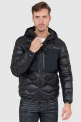 BLAUER Czarna puchowa kurtka męska z kapturem. Czarne kurtki męskie Blauer USA, m, bez wzorów, z puchu, z kapturem. W wyprzedaży za 1,059.99 zł.