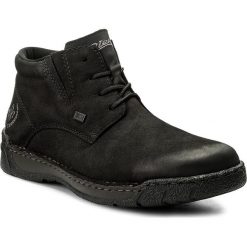 Trzewiki RIEKER - B0331-00 Black. Czarne botki męskie Rieker, bez wzorów, z materiału, eleganckie, bez obcasa, bez zapięcia. W wyprzedaży za 239.00 zł.