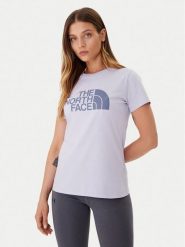 The North Face T-Shirt Easy NF0A8A6D Fioletowy Regular Fit. Fioletowe t-shirty damskie The North Face, s, bez wzorów, z bawełny, bez kołnierzyka, bez ramiączek. Za 119.99 zł.