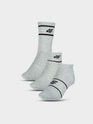 4F Skarpety casual (3-pack) uniseks - szare 39-42. Szare skarpety męskie 4F, bez wzorów, z bawełny. Za 49.99 zł.