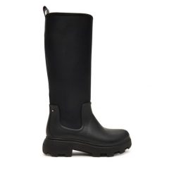 Kalosze Tommy Hilfiger. Czarne kalosze damskie Tommy Hilfiger, bez wzorów, bez zapięcia. Za 449.99 zł.