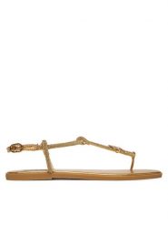 KARL LAGERFELD Sandały Olympia II KL87416 Złoty. Żółte sandały damskie KARL LAGERFELD, bez wzorów, z syntetyku, bez obcasa, na płaskiej podeszwie, bez zapięcia. Za 526.99 zł.