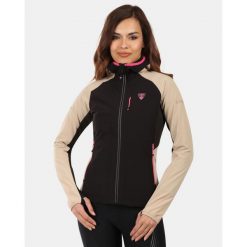 Damska kurtka softshell Kilpi BALEO-W. Brązowe kurtki sportowe damskie Kilpi, s, bez wzorów, z nylonu, bez ramiączek, bez kaptura, do biegania. Za 422.05 zł.