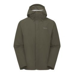 Kurtka przeciwdeszczowa męska Rab Downpour Jacket z kapturem. Niebieskie kurtki męskie RAB, m, bez wzorów, z kapturem. Za 439.99 zł.