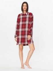 Tommy Hilfiger Koszula nocna UW0UW04874 Czerwony Relaxed Fit. Czerwone koszule nocne damskie Tommy Hilfiger, bez wzorów, z syntetyku, bez ramiączek. Za 249.99 zł.