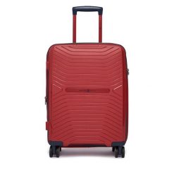 Walizka kabinowa Beverly Hills Polo Club. Czerwone walizki damskie Beverly Hills Polo Club, bez wzorów. Za 299.99 zł.