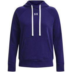 Damska Bluza Z Kapturem Rival Fleece Hoodie. Niebieskie bluzy damskie Under Armour, m, bez wzorów, bez ramiączek, z kapturem. Za 304.99 zł.
