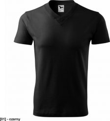 MALFINI V-neck 102 - ADLER - Koszulka unisex, 160 g/m2 - czarny 2XL. Czarne bluzki damskie MALFINI, m, bez wzorów, bez kołnierzyka, bez ramiączek. Za 23.25 zł.