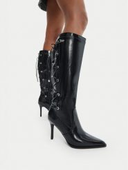 Juicy Couture Kozaki EO-C6006-3 Czarny. Czarne kozaki damskie Juicy Couture, bez wzorów, bez obcasa, na szpilce, bez zapięcia. Za 379.99 zł.