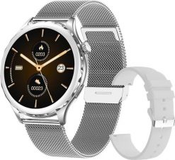 Smartwatch Rubicon RNCF02 Srebrny + Czarny. Czarne zegarki smartwatch Rubicon, bez wzorów. Za 208.95 zł.
