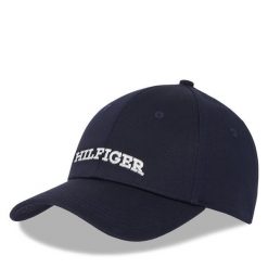 Czapka z daszkiem Tommy Hilfiger. Niebieskie czapki damskie Tommy Hilfiger, bez wzorów. Za 129.99 zł.