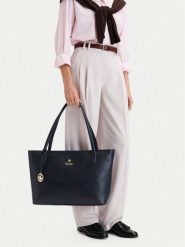 Beverly Hills Polo Club Torebka CEO-BHPC-L-013-10 Granatowy. Niebieskie shopperki damskie Beverly Hills Polo Club, bez wzorów, ze skóry, bez dodatków. Za 219.99 zł.