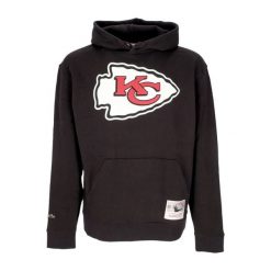 Bluza z kapturem Kansas City Chiefs NFL Team Logo Upd. Czarne bluzy damskie Mitchell & Ness, na jesień, l, bez wzorów, z materiału, eleganckie, bez ramiączek, z kapturem. Za 403.55 zł.