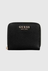 GUESS Czarny mały portfel damski Laurel. Czarne portfele damskie Guess, ze skóry ekologicznej. W wyprzedaży za 151.99 zł.