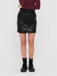 ONLY Spódnica z imitacji skóry 15206801 Czarny Regular Fit. Czarne spódnice damskie ONLY, m, bez wzorów, ze skóry. Za 169.99 zł.
