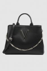VALENTINO Czarna duża shopperka Coney Shopping. Czarne shopperki damskie Valentino by Mario Valentino, bez wzorów, duże, bez dodatków. W wyprzedaży za 479.99 zł.