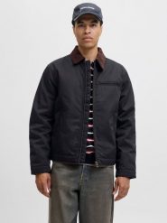 Jack&Jones kurtka pilotka JORNORREBRO WORKER JACKET 12282903 BLACK/CORDUROY C 2XL. Czarne kurtki męskie Jack & Jones, m, bez wzorów, bez kaptura. Za 209.99 zł.