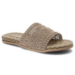 Brązowe Klapki Artiker Materiałowe Buty Na Lato. Brązowe klapki damskie Artiker, na lato, z aplikacjami, z materiału, wakacyjne, bez obcasa, bez zapięcia. Za 79.99 zł.