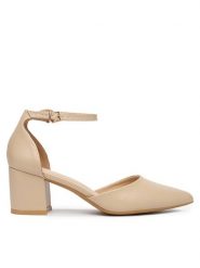 JENNY Czółenka CEO-ANGEL WS210702-10 Beżowy. Brązowe czółenka damskie Jenny, bez wzorów, z materiału, bez obcasa, bez zapięcia. Za 129.99 zł.