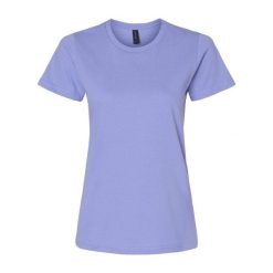 Damska Koszulka Softstyle O Średniej Grubości. Fioletowe bluzki damskie GILDAN, xl, bez wzorów, sportowe, bez kołnierzyka, bez ramiączek. Za 33.99 zł.