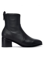 Tommy Hilfiger Botki Th Stretch Leather Bootie FW0FW08860 Czarny. Czarne botki damskie Tommy Hilfiger, bez wzorów, ze skóry, bez obcasa, na płaskiej podeszwie, bez zapięcia. Za 639.99 zł.
