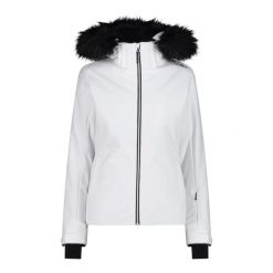 Kurtka damska narciarska CMP 34W4546F. Białe kurtki sportowe damskie CMP, l, bez wzorów, z lycry, bez ramiączek, z kapturem, narciarskie. Za 599.99 zł.