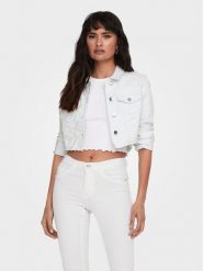 ONLY Kurtka jeansowa Wonder 15256098 Biały Regular Fit. Białe kurtki damskie ONLY, xl, bez wzorów, z bawełny, bez kaptura. Za 149.99 zł.