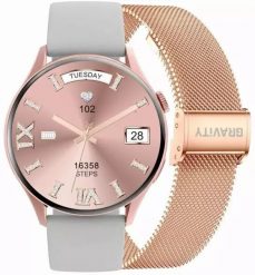 Smartwatch Gravity Różowe Złoto Pasek i Bransoleta GT5-7. Czerwone zegarki smartwatch Gravity, bez wzorów. Za 164.01 zł.