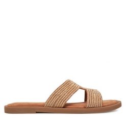 Klapki Tamaris. Żółte klapki damskie Tamaris, bez wzorów, bez obcasa, bez zapięcia. Za 189.99 zł.