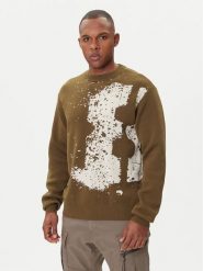 G-Star Raw Sweter Sprayed 89 D27772-D488 Zielony Relaxed Fit. Zielone swetry męskie G-Star Raw, m, bez wzorów, z bawełny, retro, bez kołnierzyka, bez ramiączek. Za 419.99 zł.