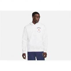 Bluza sportowa męska Nike Air Jordan Psg Fleece. Białe bluzy sportowe męskie Nike, l, bez wzorów, z kapturem. Za 525.00 zł.