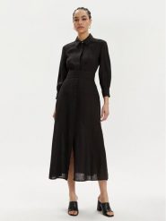 Marella Sukienka letnia Estasi 2413221094 Czarny Regular Fit. Czarne sukienki damskie Marella, na lato, bez wzorów, ze lnu, bez kołnierzyka, bez ramiączek. Za 1,079.00 zł.