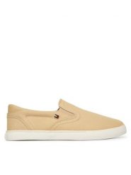 Tommy Hilfiger Tenisówki Th Low Profile Slip On FW0FW09103 Beżowy. Brązowe trampki i tenisówki damskie Tommy Hilfiger, bez wzorów, z materiału, bez zapięcia. Za 289.99 zł.