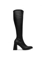 DeeZee Kozaki BZRB0804-5 Czarny. Czarne kozaki damskie DeeZee, bez wzorów, z materiału, bez obcasa, na słupku, bez zapięcia. Za 239.99 zł.
