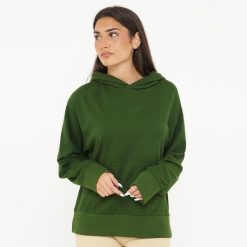 Bluza unisex z kapturem F BOXY ciemnozielona. Zielone bluzy damskie Legea, xl, bez wzorów, z bawełny, bez ramiączek, z kapturem. Za 96.00 zł.