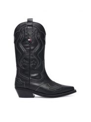 Tommy Jeans Kowbojki Archive Cowboy Boot Leather EN0EN03046 Czarny. Czarne kozaki damskie Tommy Jeans, bez wzorów, z jeansu, bez obcasa, na płaskiej podeszwie, bez zapięcia. Za 1,099.00 zł.