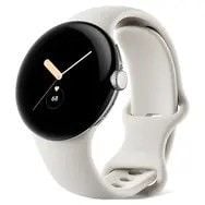 Google Pixel Watch LTE 41 mm srebrny, pasek kredowy / Smartwatch / Pasek sportowy / LTE. Szare zegarki smartwatch Google, bez wzorów. Za 384.99 zł.