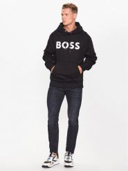 Boss Bluza 50496661 Czarny Oversize. Czarne bluzy męskie Boss, m, bez wzorów, z bawełny, bez ramiączek, bez kaptura. W wyprzedaży za 469.99 zł.