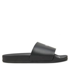 Klapki Off-White. Czarne klapki damskie OFF-WHITE, bez wzorów, bez obcasa, bez zapięcia. Za 719.99 zł.