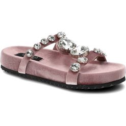 Różowe Klapki Sca'Viola Eleganckie Buty Damskie. Czerwone klapki damskie Sca'viola, na lato, z aplikacjami, eleganckie, bez obcasa, bez zapięcia. Za 379.00 zł.
